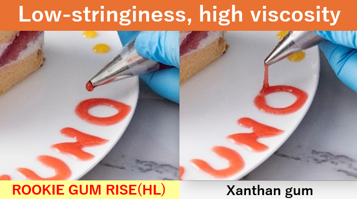 Modified xanthan gum based thickner with low-stringiness, high viscosity and emulsion stability